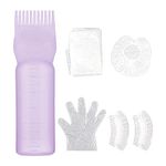 Metyond Root Comb Applicator Bottle, with Graduated Scale Purple Applicator Bottle 6 Ounce Hair Oil Applicator for Hair Dye Bottle Applicator Brush