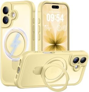 MOCCA Design for iPhone 17 Case, Compatible with Magsafe [Premium Invisible Magnetic Ring Stand] [Military Drop Protection] Full Camera Guard Translucent Matte Slim Phone Cover 6.3",Creamy Yellow