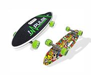 JASPO Cruiser Skateboard 25.5 X 7 Inches Best for Beginners and Professionals with 65 mm 80A Hardness PU Wheels, ABEC-7 High Precision Bearings, Good for All Age Groups (Impulse)