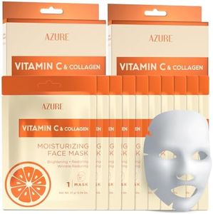 AZURE Vitamin C Under Eye Pads - Anti Aging, Lifting & Moisturizing Eye Mask Patches - Reduces Fine Lines, Wrinkles, Dark Circles & Puffiness - Skin Care Made in Korea - 10 Pairs