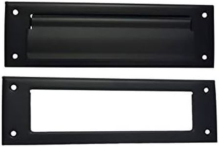 QCAA Solid Brass Mail Slot, with Solid Brass Interior Frame, 10" x 3", Matte Black, 1 Pack, Made in Taiwan