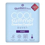 Slumberdown Cool Summer King Size Duvet - Cooling Blanket for Hot Sleepers & Night Sweats, Lightweight Thin Coverless Duvet to Keep You Cool - Soft & Breathable, Hypoallergenic, Washable (225 x 220cm)