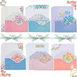 A5 Writing Paper and Envelopes Set, ADERTOS 24 PCS Writing Stationery Paper with 12 PCS Envelopes, Floral Lovely Letter Paper Lined Letter Writing Sets for Office Home School Invitation Gifts (6 Sets)