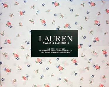 Lauren Home Collection Luxurious Cooling Sheets- Deep Pockets fit up to 16'' - Wrinkle Free 100% Cotton-Hotel Quality 4pc Sheet Set (Sophia, King)
