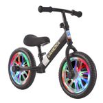 BSTSEL 12" Balance Bike For 2-6 Years Old Stride Walking Bike, With Adjustable Handlebar And Seat Wheel With Light No Pedal Training Bicycle Flat-Free Tires (Black)