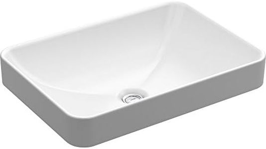 KOHLER 5373-0 Vox Rectangle Vessel Bathroom Sink, Vitreous China¬†, 22-5/8" W X 16-1/8"L, White