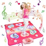 Unicorn Dance Mat for Girls, Electronic Music Dance Pad with Adjustable Volume, Dancing Games with LED Score Screen, 5 Game Modes, Christmas Birthday Gifts Toys for Age 3 4 5 6 7+ Year Old Girls