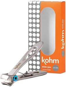 KOHM Nail Clippers for Thick Nails - Heavy Duty, Wide Mouth Professional Fingernail and Toenail Clippers for Men, Women & Seniors, Silver