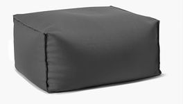 Gouchee Home Chamonix Rectangular Outdoor/Indoor Pouf, Charcoal - Foot Stool, Stuffed Ottoman Bean Bag Chair - Plush, Stylish, Lightweight, and Comfortable Furniture Accessory with Water-Proof Fabric