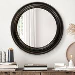 Presentime & Co. Black Round Wall Mirror, Bathroom Vanity Mirror Wall Decor, Farmhouse Circle Mirror for Bathroom, Bedroom, Entryway, Hallway - 26 Inch, Oil Rubbed Bronze Finish