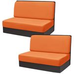 Gollense RV Dinette Cushion Covers, Stretch Velvet Camper Dinette Cushion Covers, Sectional Replacement RV Seat Covers for Travel Trailer Couch - 2 Backrest Cover & 2 Bench Cover (Orange)