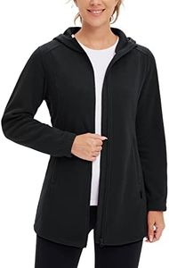 BALEAF Women's Long Fleece Jacket Full Zip Polar Fleece Hoodie Soft Lightweight Winter Coat Black M