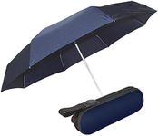 Knirps X1 Manual Open Close Rain Umbrella - Compact Umbrella For Backpack - Windproof Travel Rain Umbrella for Adults - 90cm Diameter Manual Retractable Umbrella for Rain with Carrying Case, Navy