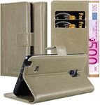 Cadorabo Book Case Works with Samsung Galaxy Note Edge in Cappuccino Brown - with Magnetic Closure, Stand Function and Card Slot - Wallet Etui Cover Pouch PU Leather Flip