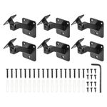 uxcell Black Swivel Hand Rail Brackets Adjustable Square Hand Rail Brackets for Staircase Stair (4 PCS)