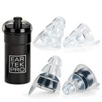 EarTekPro High-Fidelity Concert Earplugs Reusable Noise-Reduction Ear Plugs Set with Two Sizes Included - For Rave, Live Music, Festivals, Marching Bands, Loud Events, Fitness Classes