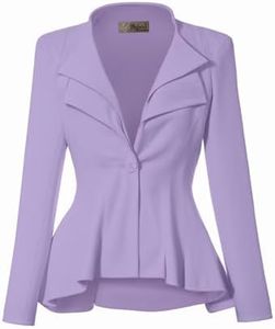 Hybrid & Company Women Double Notch Lapel Office Blazer JK43864 1073T Lilac S