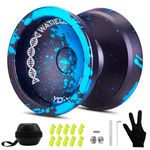 WATIEOBOO Yoyo DNA Trick Yoyo Professional Responsive Yoyo Bearing for Kids Beginner Unresponsive Yoyo Bearing for Adults Advanced Yoyo Player with Removal Bearing Tool -Black and Blue