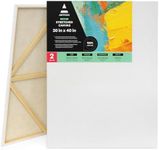 ARTEZA Stretched Canvas, 30 x 40 Inches, Pack of 2, Blank White Large Canvas for Acrylic, Oil and Gouache Painting