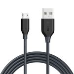 Anker PowerLine Micro USB Premium Cable (6ft) - One of The World's Fastest, Most Durable Charging Cable, 10000+ Bend Lifespan for Samsung, Nexus, LG, Motorola, Android Smartphones and More (Gray)