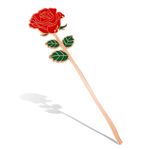 Mabor Red Rose Metal Bookmark for Women-It’s The Time You Have Spent on Your Rose That Makes Her So Important,Rose of Little Prince,Reading Book Thoughtful Gift for Book Lovers