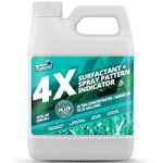 4X Spray Pattern Indicator Dye + Surfactant, Fertilizer Marking Dye & Wetting Agent for Easy & Effective Application, Liquid Blue Dye for Marking Turf, Safe & Easy Mixing Turf Mark and Marker, 32 oz