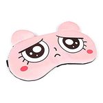 Cute Eye Mask Cover for Sleeping with Gel Pad, Cool & Warm Therapy for Insomnia Puffy Eyes Dark Circles, iQinQi Soft and Light Sleeping Masks for Women for Travel, Nap, Shift Work (pink big eyes)