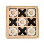 EcoElf Wooden Tic Tac Toe Mind Challenging Cross & Zero Family Board Game for Kids & Adults | Board Games for Adults | XOXO Board Game (White & Black)