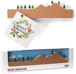 Monkey Business Memo Mountain Cork Board Strip - Corkboard Pin Board with Mountain Scene Pushpins, Office Accessories, Cute Cork Boards for Walls