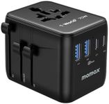 MOMAX Universal Travel Adapter,70W GaN Travel Plug Adapter with UK/EU/AU/US Plugs, 2AC, 3USB-C PD & 2USB-A QC International Adapter Charger, Adapter Plug for Laptops Tablets Phones
