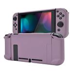 eXtremeRate Back Cover for Nintendo Switch Console, NS Joycon Handheld Separable Protector Hard Shell, Customized Dockable Protective Case for Nintendo Switch - Dark Grayish Violet