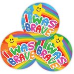 Stone Melon School Reward Stickers 144 I was Brave Star Bravery Stickers 30mm Round Awards Nursery Teachers Parents Children Kids