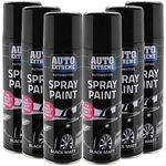 Black Matt Aerosol Spray Cans 250ml Car Auto Extreme Spray Paint (6)