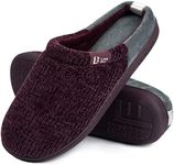 LongBay Women's Chenille Knit Slippers Ladies Comfy Memory Foam Slippers With Non-Slip Rubber Sole House Shoes (Purple 5/6UK)