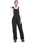 BALEAF Ski Trousers Womens Insulated Winter Warm Snow Pants Waterproof Windproof Ski Bib Overalls Black XL