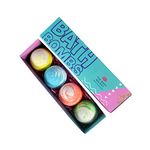 THE BODY BUCKET Aqua, Ylang Ylang, orange and lemongrass relaxing bath bombs - All Natural Handcrafted Aromatic Fragrance - Perfect Bath Gift for Kids, Men & Women– 65 gm each (Pack of 4)