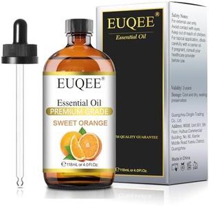 EUQEE Sweet Orange Essential Oil 118mL Pure Sweet Orange Oil with Glass Dropper for Humidifier, Soap Making - 4Fl. Oz