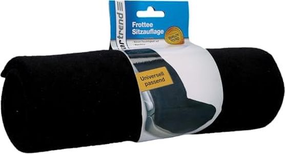 cartrend Frottee Sport-Sitzauflage, Autositzbezug, Schonbezug für Auto und LKW, universelle Passform, schwarz
