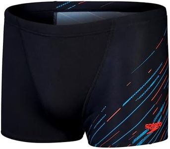 Speedo Men's Hyperboom V-Cut Jammer, Black/Picton Blue/Siren Red, 36