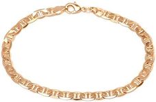 Barzel 18K Gold Plated Wide Flat Marina Link Anklet for Women - Made In Brazil