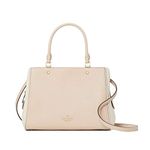 kate spade handbag purse Leila medium triple compartment satchel in leather (Light Sand)