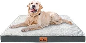 HNUOUNH Orthopedic Dog Bed, Waterproof Dog Bed for Medium, Large and Extra Large Dogs, Egg Foam Pet Bed with Washable Removable Cover and Non-Slip Bottom, Grey L(36 x 27 x 3 inch)