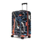 uppercase Cyber Punk (Small) 56Cms Cabin Trolley Bag,Travel, Polycarbonate Hardsided Printed Luggage, Combination Lock, 8 Wheel Trolley Bag, Suitcase For Unisex, 2000 Days Warranty (Black, Spinner)