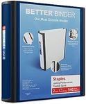 Staples 2-inch 3-Ring Better Binder, Navy Blue, 2/Pack (ST55872-CCVS)