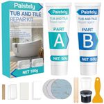 Shower Tray Repair Kit, Tub, Tile and Shower Repair Kit, Waterproof and Leak-Proof Bathtub Repair Kit, Bath Repair Kit to Repair Scratches, Holes, Cracks (50g+50g)