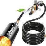 Elemake Weed Torch - Propane Torch Weed Burner Torch with 10ft Hose (CSA Certified), Heavy Duty Weed Burner with Trigger Push Button Ignite, for Garden Burning Grass, Melting Ice & Snow