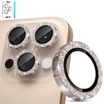 imluckies Glitter Camera Lens Protector for iPhone 16 Pro - iPhone 16 Pro Max, AR+AF Tempered Glass, 9H Ultra-Tough Metal Individual Lens Cover, HD Clear Camera Accessories - Bling Desert Titanium