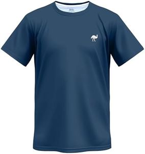 Men's Premium Gym Tee - Lightweight Breathable Athletic Shirt for Running, Workouts & Bodybuilding Fitness (AU, Alpha, Medium, Regular, Regular, Navy)