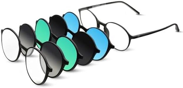 Bauhaus Magnetic Sunglasses Clip on for Men & Women UV400 Polarized Retro Round Anti-glare Clear Eyeglasses