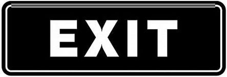 All Quality Standard Exit Wall or Door Sign | Durable Plastic and Easy Installation | Double-Sided Foam Adhesive Tape - Black - Large (2 Pack)